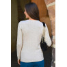 Pull extra doux beige T. 36 à 54 dos