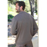 Polo hiver 10% laine taupe dos