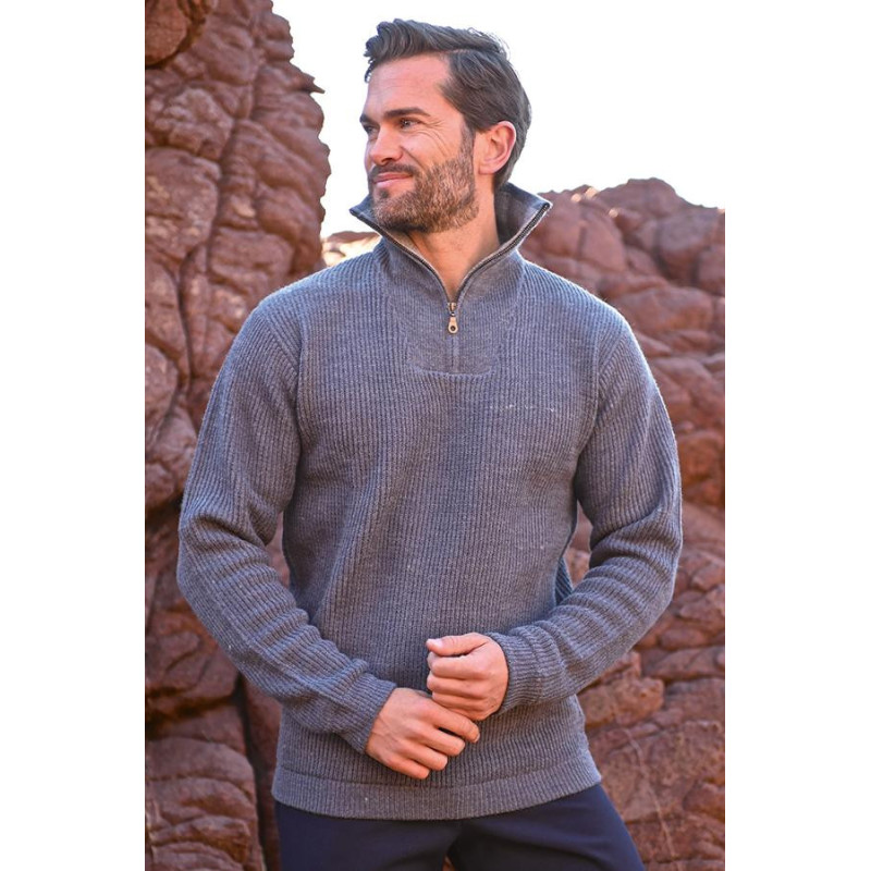 Pull col camionneur 30% laine jeans Pull col camionneur 30% laine jeans