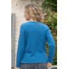 Pull uni bleu marine dos