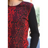 Pull bicolore rouge zoom