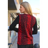 Pull bicolore rouge dos