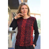 Pull bicolore rouge
