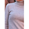 Pull col roulé femme - gris zoom