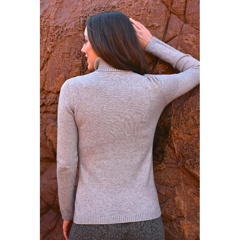 Pull col roulé femme - gris dos Pull col roulé femme - gris dos