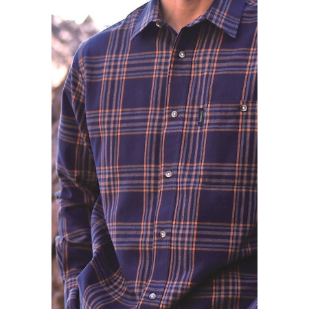 Chemise carreaux homme coton marine tenue