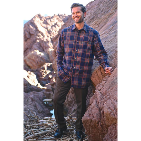 Chemise carreaux homme coton bordeaux