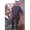 Chemise carreaux homme coton bordeaux