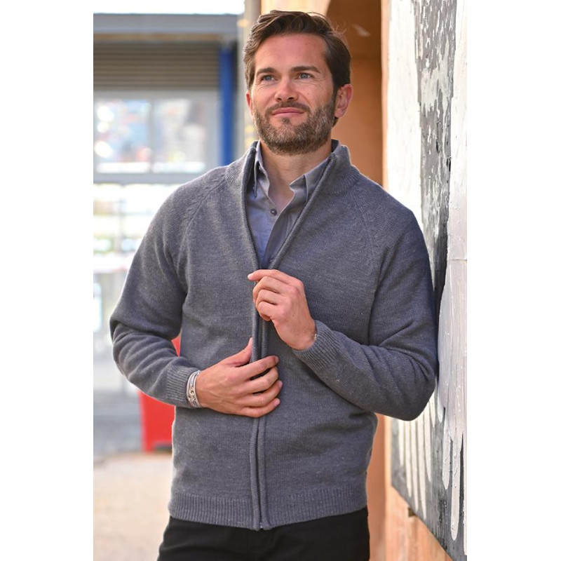 Gilet laine fermeture zip gris Gilet laine fermeture zip gris