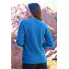Cardigan chiné 20% laine bleu dos