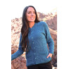 Cardigan chiné 20% laine bleu