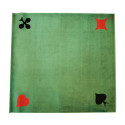 Tapis de cartes velours vert 4 as