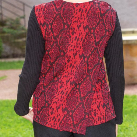 Pull dos croisé complet pressions du 38 au 56 - schema