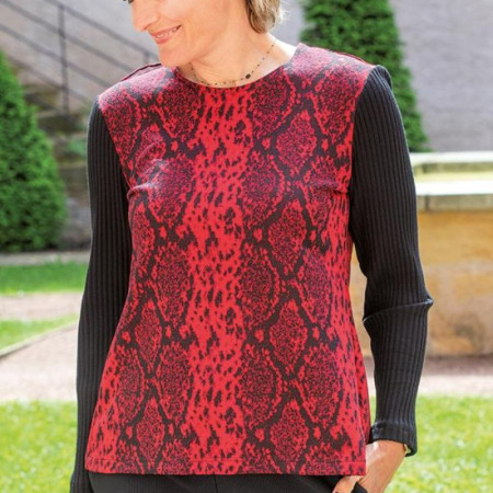 Pull dos croisé complet pressions du 38 au 56 - schema