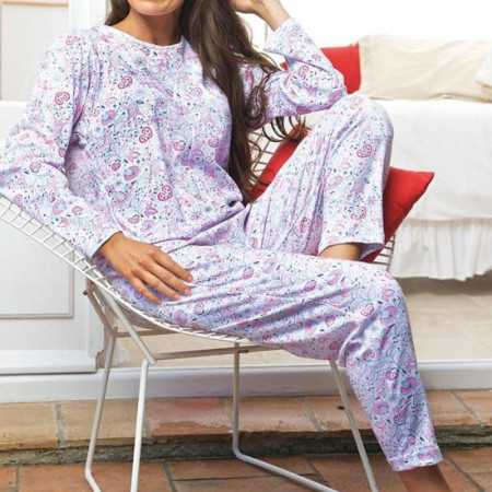 Grenouillère de nuit 100% coton de qualité résistante pour femme âgée