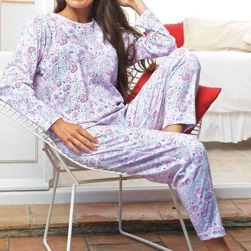 Grenouillère de nuit 100% coton de qualité résistante pour femme âgée