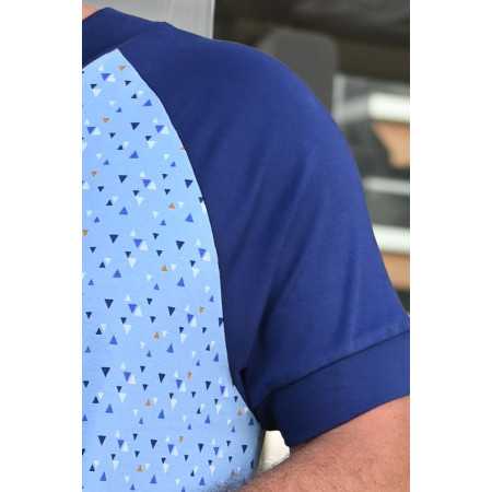 grenouillère courte bleue motif