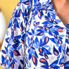 Robe ouverte dos pression coloris bleu zoom