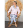 Pyjama femme senior motif carreaux et uni manches longues