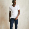 Tee shirt blanc col V porté