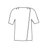 Schéma tee-shirt médicalisé femme ouverture dos croisé par pressions 