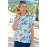 Tee-shirt médicalisé ouverture complète par pressions dans le dos pour femme senior