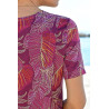 Tee-shirt manches courtes mauve médicalise femme ouverture dos  zoom