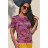 Tee-shirt manches courtes mauve médicalise femme ouverture dos 