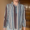 Blouse femme senior médicalisée motifs indiens vue de face 