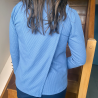 Pull  bleu médicalisé pour femme senior manches longues  ouverture dos 