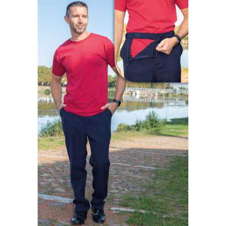 Pantalon spécial pour sonde urinaire ouverture à l'avant pour homme