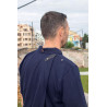 Polo homme ouvert dans le dos par pressions marine vue dos