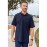 Polo homme ouvert dans le dos par pressions marine vue avant