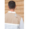 Polo manches courtes beige médicalisé ouverture dos pour homme  vue de dos
