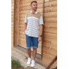Polo manches courtes beige médicalisé ouverture dos pour homme tenue