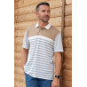 Polo manches courtes beige médicalisé ouverture dos pour homme