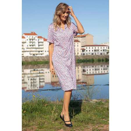 Robe printemps/été pour femme senior ouverte dans le dos médicalisée