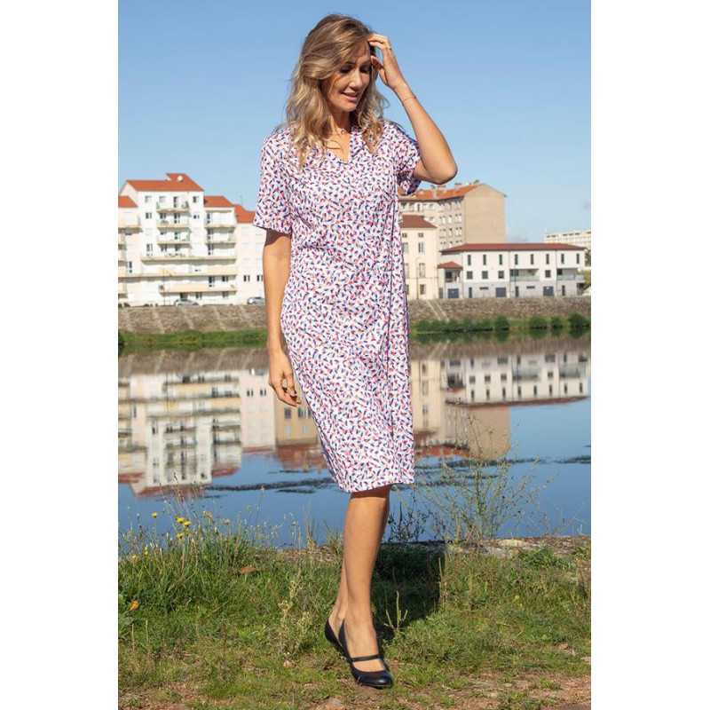 Robe printemps/été pour femme senior ouverte dans le dos médicalisée Robe printemps/été pour femme senior ouverte dans le dos médicalisée