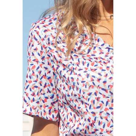 Robe printemps/été pour femme senior ouverte dans le dos médicalisée zoom motif