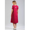 Robe ouverte dans le dos croisé pa pressions coloris bordeaux dos ouvert