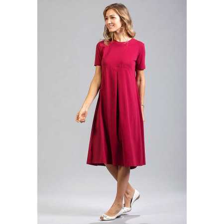 Robe ouverte dans le dos croisé pa pressions coloris bordeaux