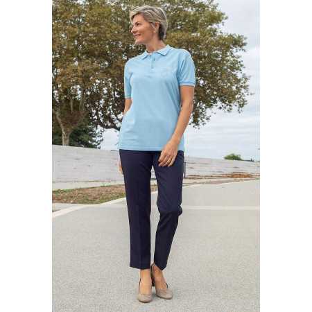 Polo avec broderie manches courtes pour femme senior