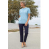 Polo avec broderie manches courtes pour femme senior