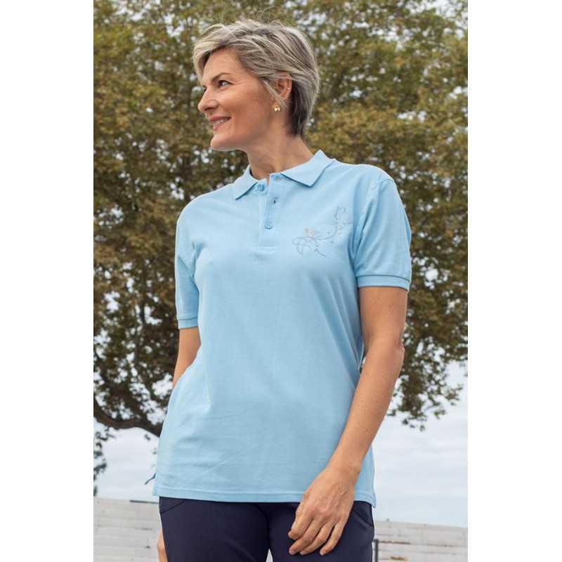 Polo avec broderie manches courtes pour femme senior Polo avec broderie manches courtes pour femme senior