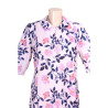 Robe médicalisée femme zoom coloris rose avec grosses fleurs 