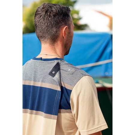 T-shirt médicalisé pour homme senior - ouvert dans le dos - beige