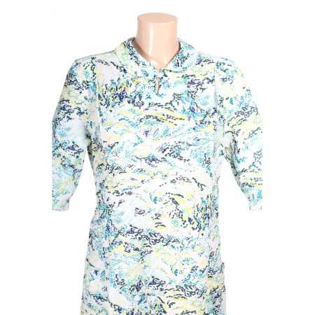 robe médicalisée femme seniors fleurs bleues zoom