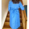 Robe médicalisée en jean's avec ouverture dos par pressions - vue de dos 