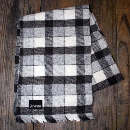 Echarpe pure laine de Mérinos à carreaux