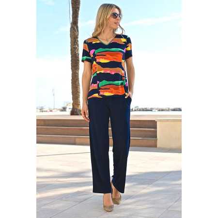 Pantalon coupe ample et fluide pour femme senior - ceinture élastiquée